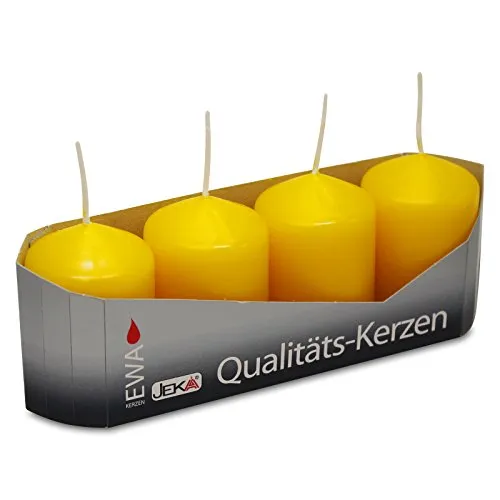 OLShop AG 3er Pack Stumpenkerzen goldgelb, ca. 40 x 60 mm (3 x 4 Stück) Kerze Kaminkerze Laternenkerze Dekoration