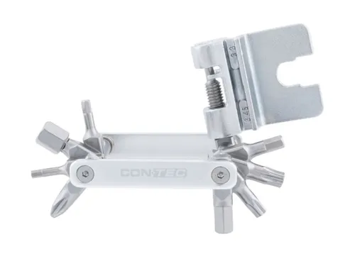 CONTEC Fahrrad-Multitool Striker 16 - 16 in 1 - Fahrrad-Multifunktionswerkzeug mit 16 Funktionen, kompakt und leicht für unterwegs, ideal für schnelle Reparaturen und Anpassungen während der Fahrt.