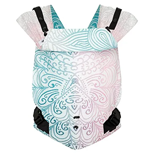 Hoppediz Babytrage Primeo Jaipur creme - Babytrage aus 100% Baumwolle, ideal für Neugeborene und bietet höchsten Tragekomfort für Eltern und Baby.