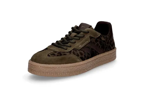 Tamaris Damen Sneaker Low flach, grün (Olive Leopard), 36 in grün von Tamaris