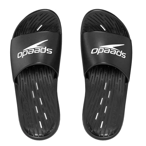 Speedo Badesandale (2-tlg) schnell trocknend schwarz 47 EU - Badeschuhe in Größe 47, aus schnell trocknendem EVA, ideal für Schwimmen und Sport, mit sportlichem Design.