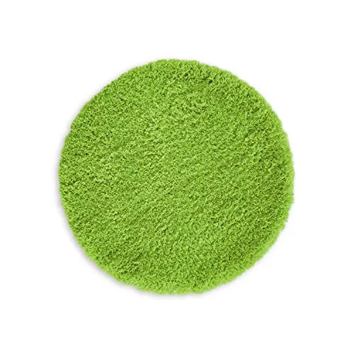 WohnDirect Premium Badematte RUND Einzeln zum Set kombinierbar • Badvorleger Duschmatte • rutschfest & Waschbar • Badteppich, Badezimmerteppich Grün • ca 90 cm Rund