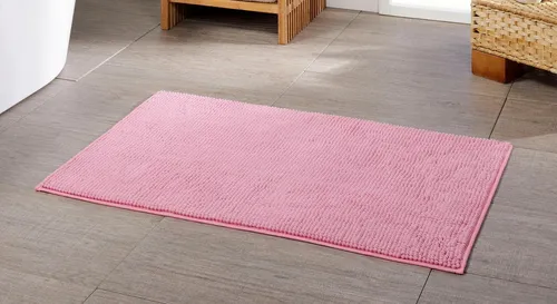 Gözze Badematte Chenille, Höhe 15 mm, rutschhemmend beschichtet, fußbodenheizungsgeeignet, Polyester, rechteckig, Badteppich, Uni Farben, besonders weich durch Microfaser, waschbar