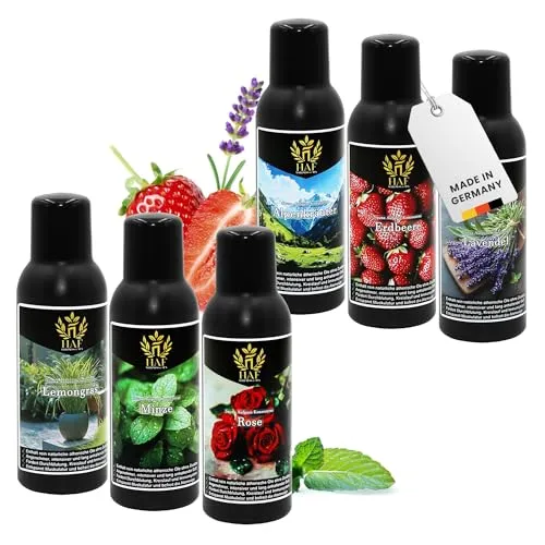 HAF Saunaaufguss Set „Frühlingshauch“ - 6 x 250ml - Erleben Sie ein unverfälschtes Dufterlebnis mit 100% natürlichen ätherischen Ölen. Ideal für entspannende Saunagänge und in verschiedenen Duftvarianten erhältlich. Made in Germany für höchste Qualität!