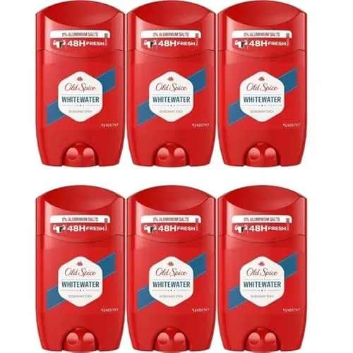Old Spice Whitewater Deodorant Stick, 6er Pack (6 x 50 ml), Deo Stick Ohne Aluminium Für Männer, Männer Deo Mit Langanhaltendem Duft