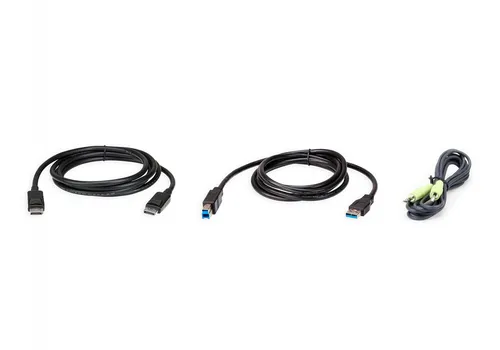 ATEN 2L7D02UDPX3 - KVM Kabel Set mit Audio - 1.8M KVM Kabel-Set für DisplayPort, USB und Audio, ideal für die Verbindung von KVM Switches mit Servern und PCs, sorgt für hochwertige Datenübertragung und einfache Handhabung.