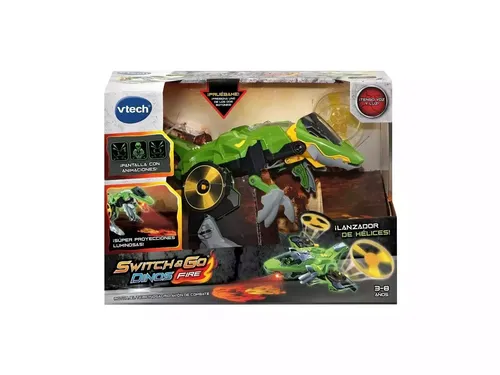 Switch & Go Dinos - Fire-Jet-Therizinosaurus, Spielfigur - Spielzeug für Schulkinder und Kindergartenkinder, verwandelt sich schnell von einem Dinosaurier in ein Flugzeug für kreatives Spielen.