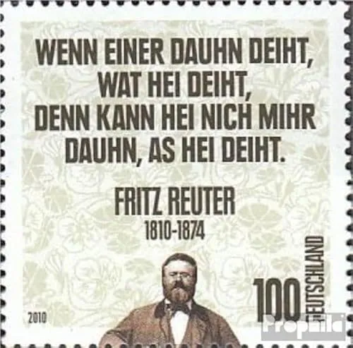 Prophila Collection BRD (BR.Deutschland) 2832 (kompl.Ausg.) FDC Ersttagsbrief 2010 Fritz Reuter (Briefmarken für Sammler)