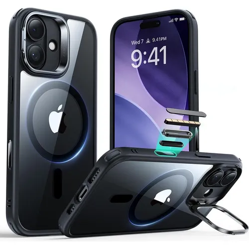 ESR - Classic Hybrid HaloLock Kickstand - iPhone 17 - Clear Black (Apple iPhone 17) (59432873)