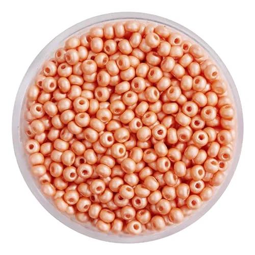 Pracht Perlen PermaLux-Rocailles 2,6mm aus Glas Bastelperlen Kunstperle Lachs