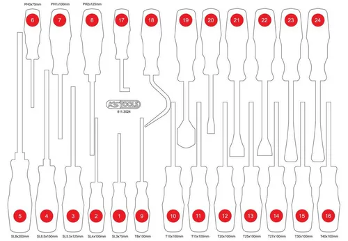 KS Tools 811.3024-97 Werkzeugaufbewahrung - Praktische und robuste Werkzeugaufbewahrung für die Werkstatt, optimal für die Organisation Ihrer Werkzeuge und Zubehör.