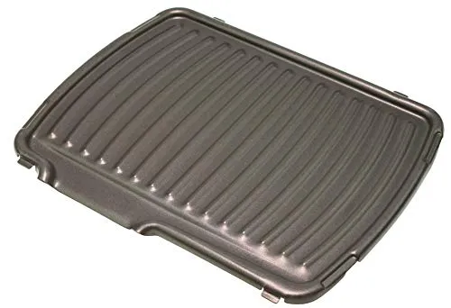 SEB Tefal TS-01035590 Grillplatte für GC3050, GC3058 Ultra Compact 600 Kontaktgrill aus Aluminium in Silberfarben und Schwarz, Rechteckig