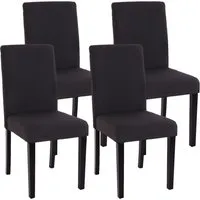 MCW Esszimmerstuhl Littau 4er-Set – Schwarz mit dunklen Beinen