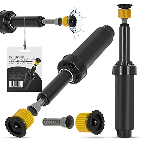 Versenkregner Rasensprenger 7,6cm Verstellbare Sprinklerdüse 360° 3m Universelle Professionelle Bewässerung für Rasenflächen Garten Pflanzbeete Sprinkleranlage Automatischer Sprinklersatz