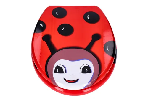 TP WC-Sitz Ladybird mit Absenk-Automatik - WC-Sitz mit Soft-Close-Funktion und robustem Holz-Kern, antibakteriell und leicht zu reinigen. Ideal für ein angenehmes Nutzungserlebnis und einfache Montage.