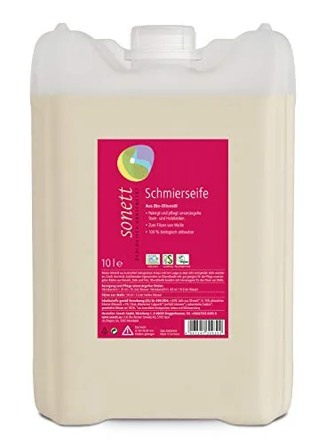 Sonett Schmierseife flüssig 10L - Reinigungsmittel für unversiegelte Stein- und Holzböden, 100 % biologisch abbaubar und ideal zur Pflege und Filzen von Wolle.