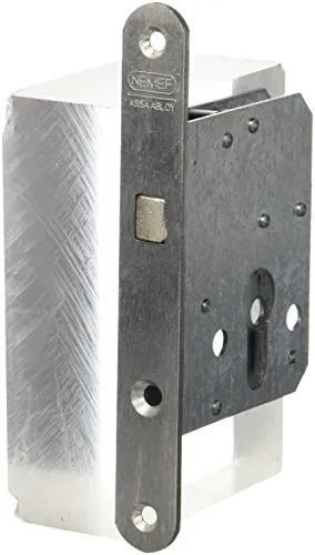 ASSA ABLOY Schiebetürschloss - 45 mm, PZ - Schließtechnik mit vernickeltem Bogenriegel, inklusive Schließblech und 1 Schlüssel. Ideal für Sicherheit und Langlebigkeit Ihrer Schiebetüren.