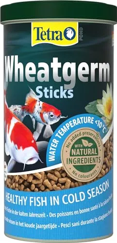Tetra Pond Wheatgerm Sticks - Ballaststoffreiches Fischfutter für Teichfische, ideal bei kühlen Temperaturen für gesunde Fische und sauberes Wasser