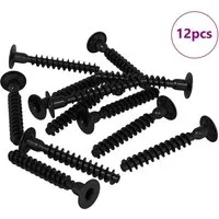 vidaXL Steckkappen-Schraube 12 Stk Schwarz M5 x 40 mm Eisen 864542