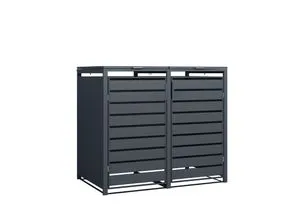 Westmann Mülltonnenbox 2-fach, anthrazit - Modern und funktional - Mülltonnenboxen - Schützen Sie Ihre Mülltonnen stilvoll mit dieser minimalistisch gestalteten 2er Box von Westmann, ideal für einen ordentlichen Außenbereich.