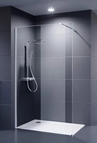 DUSAR begehbare Dusche 100x200 cm Palladium Walk In Neo - Duschkabine mit 8-mm-Einscheibensicherheitsglas und Nano Clean Beschichtung für einfachere Reinigung. Inklusive verchromtem Stabilisationsbügel und flexibler Montageoption.