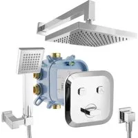 PaulGurkes Duscharmatur PGSETACTION007 - Hochwertige Duscharmatur für 2 Verbraucher, aus massivem Messingguss mit integrierter Wasserwaage für einfache Montage. Ideal für moderne Badezimmer.