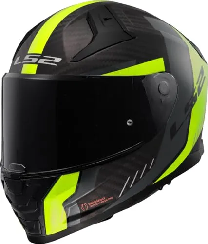 LS2 FF811 Vector II Carbon Grid Integralhelm - Matt Schwarz/Neon-Gelb - M - Motorradhelm aus leichtem Carbon, mit Twin Shield System und hypoallergenem Innenfutter für maximalen Komfort und Sicherheit bei jeder Fahrt.