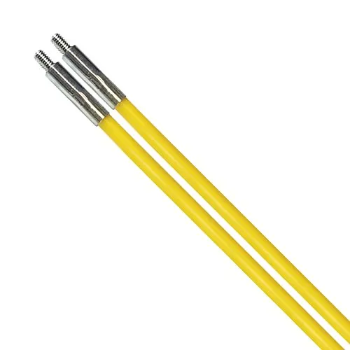 C.K MightyRods Pro 2 Stück 1m Kabelstangen 6mm Ø, 100% Splitterfrei Flexibilitäten Einziehstangen, Glasfaser Harz Elektrische Kabelziehhilfe, Elektroinstallation, Kabeleinziehhilfe Elektriker CK T5430