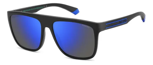POLAROID Herren PLD 2162/S Sonnenbrille, Matt Schwarz Blau - Sportbrille mit UV-Schutz und stylischem Design, ideal für aktive Männer und Outdoor-Aktivitäten.