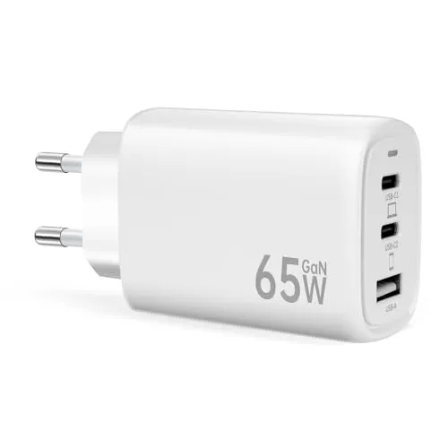 USB C Ladegerät 65W mit 3 Ports – Schnellladegerät für iPhone, iPad & Samsung