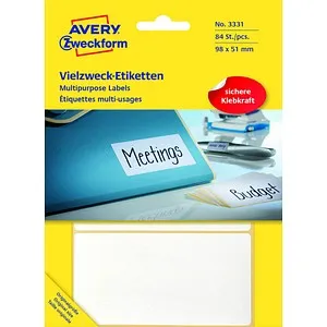 AVERY Zweckform Etiketten 3331 weiß 98,0 x 51,0 mm, 84 Etiketten