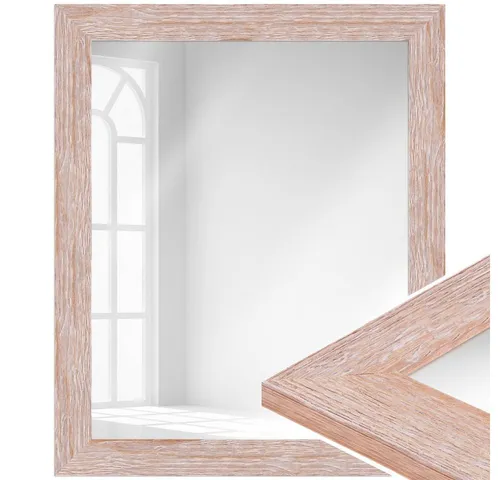 WANDStyle Wandspiegel H380, Eiche-Optik, aus Massivholz im Stil Klassisch