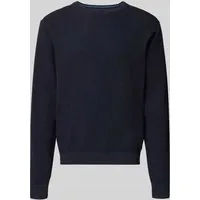 Tom Tailor Herren Rundhals Pullover STRUCTURED CREWNECK KNIT - Blau Grau XXL - Herren-Pullover aus 100% Baumwolle, Regular Fit und ideal für Büro und Freizeit, stilvoll und bequem für jeden Anlass.