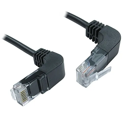 CAT5e Kupfer RJ45 Rechts Abgewinkelt Zum Rechts Abgewinkelt Stecker Ethernet Netzwerk Kabel 3 m [3 Meter/3m]
