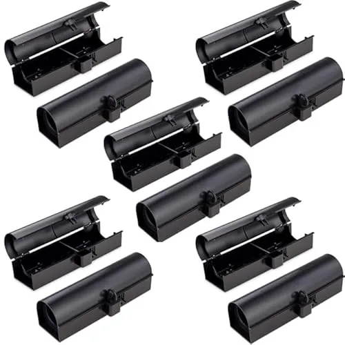 Köderbox Ratte schwarz I Kinder- und Haustiersicher I Effektive Ratten Köderstation für Rattengift, Giftköder I Rattenköderstation, Rattenköderbox Haus, Garten (10er Set)