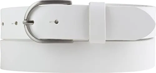 BELTINGER Damen-Gürtel aus Vollrindleder 3,5 cm | Jeans-Gürtel für Damen 35mm | Chino-Gürtel mit runder Gürtelschließe | Weiß 95cm