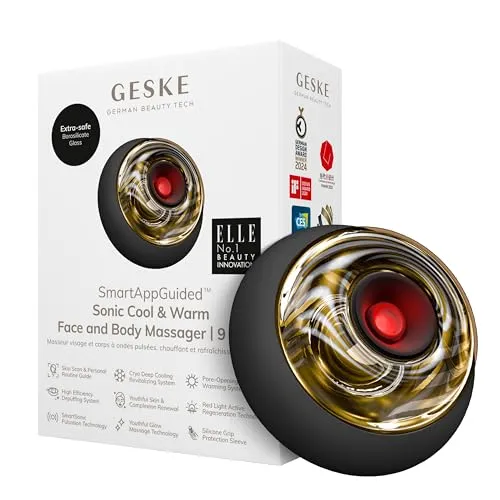 Geske Sonic Cool & Warm Face & Body Massager 9in1 (grau) - Massagegeräte für Gesicht und Körper, 9 in 1 Funktionen für entspannende Kühlung und wohltuende Wärme zur Verbesserung der Hautgesundheit.