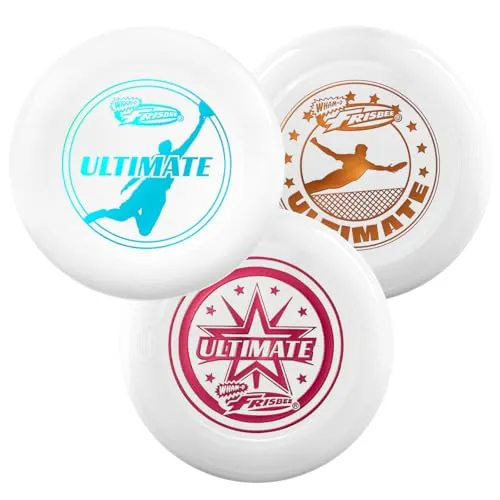 WHAM-O Frisbee Ultimate 175g - 3er Pack für Wettkämpfe - Wurfscheiben für Ultimate-Wettbewerb, aus robustem PE mit rutschfestem Griff für einfaches Werfen und Fangen. Ideal für Training und Spiele.