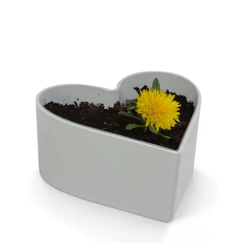 matches21 wetterfeste Pflanzschale Herz für draußen - Dekoschale in hell-grau marmoriert als Blumen-Schale - Garten-Deko Schale in 15 cm für Blumen oder Friedhof Grabschale als Grab-Schmuck