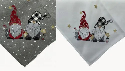 texpot Tischdecke Stickerei Wichtel Winter Weihnachten Tischläufer (1-tlg)