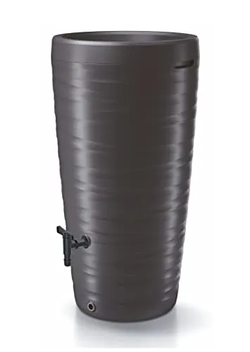 Regen Tonne 240 L mit Wasserhahn - anthrazit - Wasserspeicher & Regentonnen, inkl. Wasserhahn und Pflanzschale als Deckel, ideal zur Regenwassernutzung und Gartenbewässerung.