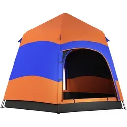 Outsunny Gruppenzelt Doppelwandzelt für 5–6 Personen - Familienzelt für Camping, geräumig mit 280x280 cm und 170 cm Höhe, leicht und tragbar mit nur 4.4 kg – ideal für Ihren nächsten Outdoor-Trip!