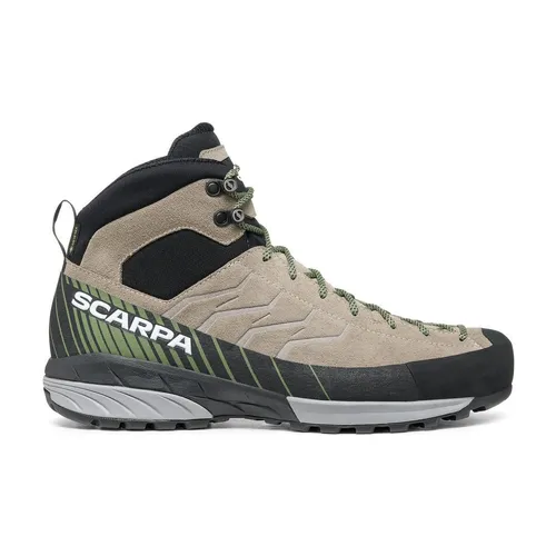 Scarpa Mescalito Mid GTX Taupe / Forest (41,5) - Wanderschuhe mit GORE-TEX für optimale Wasserdichtigkeit und besten Fußschutz. Ideal für lange Zustiege und Klettersteige, bietet dieser Schuh Stabilität und Komfort beim Tragen schwerer Rucksäcke.