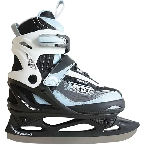 Best Schlittschuhe schwarz/blau Gr. 30-33 - 4-fach verstellbar - Schlittschuhe für Kinder, 4-fach größenverstellbar und kältebeständig bis -20 Grad, ideale Wahl für sicheren Spaß auf dem Eis.