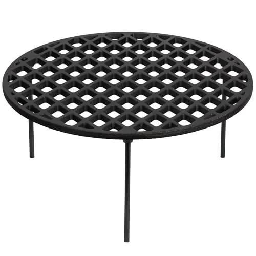 BBQ-Toro Gusseisen Grillrost Ø 45 cm - Multifunktionales Grillzubehör - Grillroste: Vielseitig einsetzbares Gusseisenrost, ideal als Grillrost und Dutch Oven Untersetzer, bereits eingebrannt für sofortigen Einsatz.