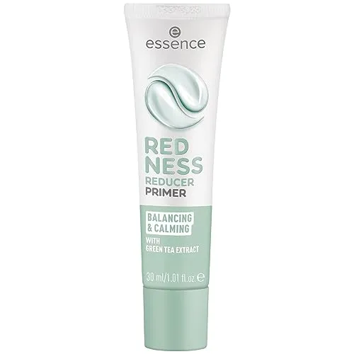 essence REDNESS REDUCER PRIMER - Grün beruhigende Grundierung, farbkorrigierend und porenverfeinernd, vegan und pflegend für ein perfektes Make-Up Finish
