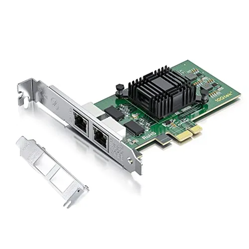 Gigabit Dual NIC with Intel 82576 Chip, 1Gb Network Card Compare to Intel E1G42ET NIC, 2 RJ45 Ports, PCI Express 2.0 X4, Ethernet Card with Low Profile for Windows/Windows Server/Linux