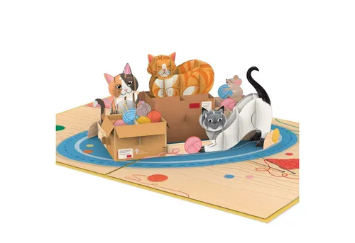 papercrush Geburtstagskarte Niedliche Katzen Pop-Up Karte