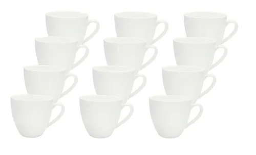 LISSEK 12er Set Kaffeetassen aus hochwertiger Keramik, 200ml, weiß - Genieße stilvollen Kaffeegenuss mit diesem 12er Set hochwertiger Keramik-Kaffeetassen. Ideal für Büro und Zuhause, überzeugen sie durch ihr minimalistisches Design und sind perfekt für Heißgetränke.