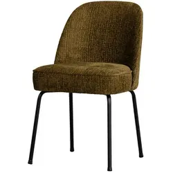 Esszimmerstuhl Vogue – Struktursamt, Brass Braun, Metallgestell schwarz
